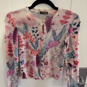 Roberto Cavalli Floral Wool Cardigan